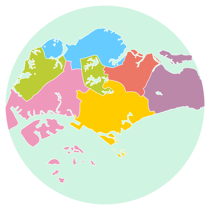Singapore  colourful world map rug - TenStickers