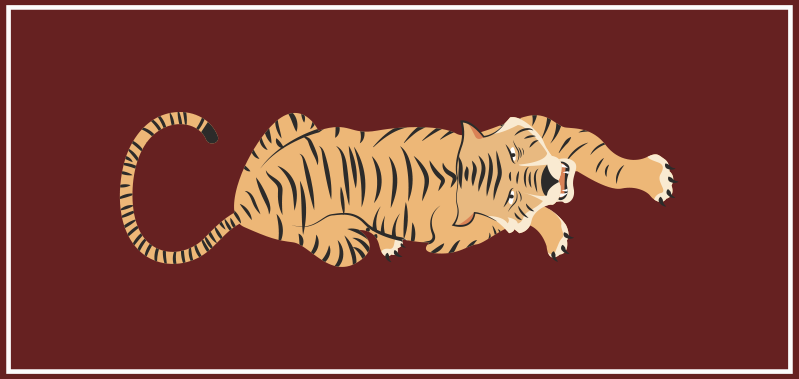 Tibetan tiger animal print vinyl rug - TenStickers