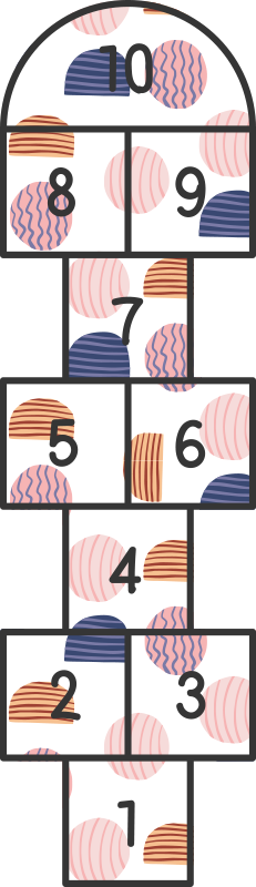 Hopscotch Numbers alphabet vinyl rug - TenStickers