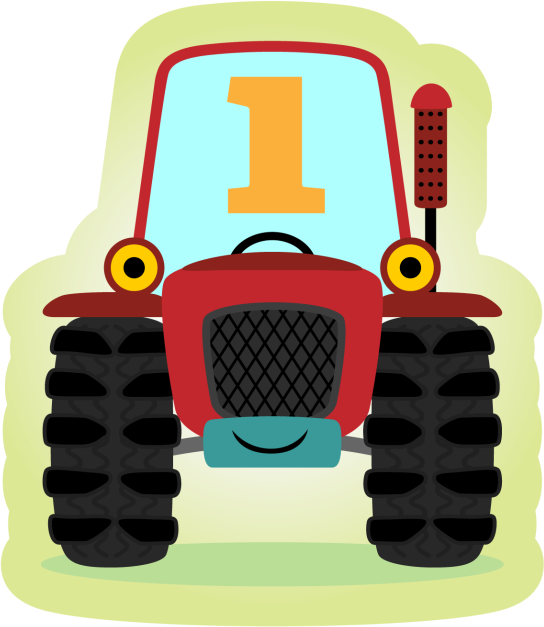 Tractor Illustration kids vinyl rug - TenStickers