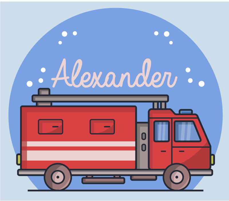 Custom Firetruck custom vinyl rug - TenStickers