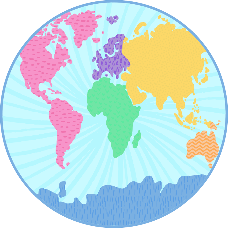 Colorful Map Circle world map vinyl rug - TenStickers