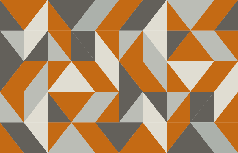 Orange and grey abstract modern geometric rugs - TenStickers