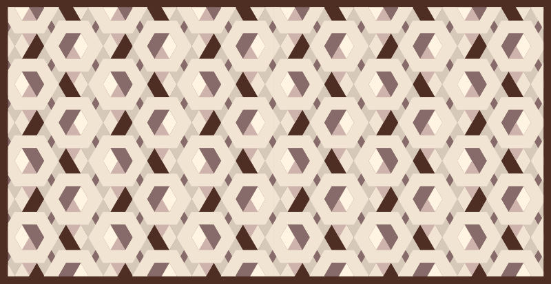 Beige hexagon pattern living room vinyl rug - TenStickers