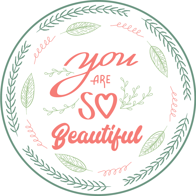 You are so beautiful floral wreath custom rug - TenStickers