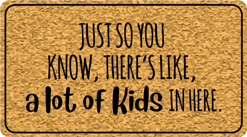 Informative Entry Text custom rug - TenStickers