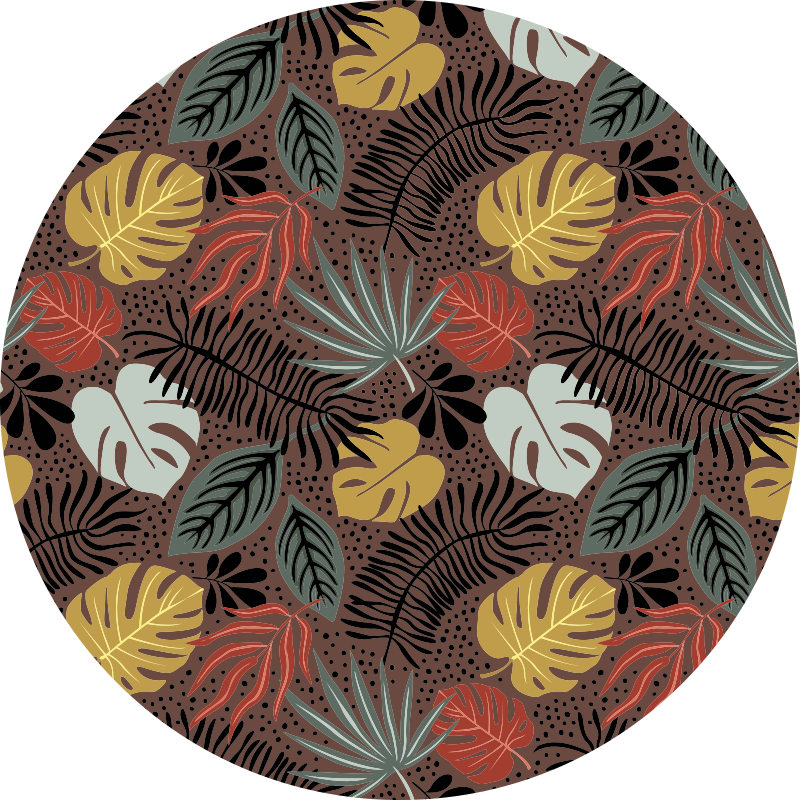 Tropical Leaf Illustration nature vinyl rug - TenStickers