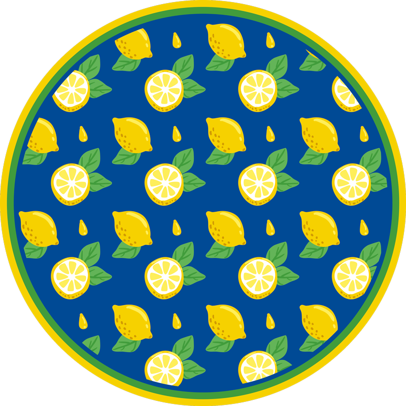 Citrus lemon design kitchen vinyl rug - TenStickers