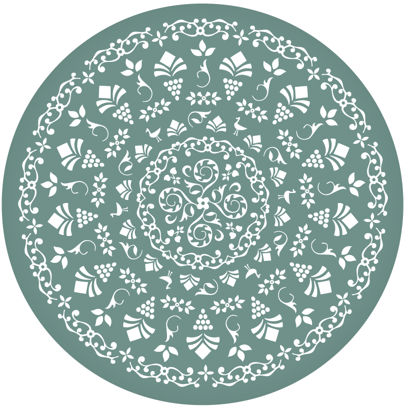 Floral Pattern Motif mandala vinyl rug - TenStickers