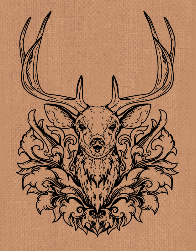 Stylish stag design animal vinyl rug - TenStickers