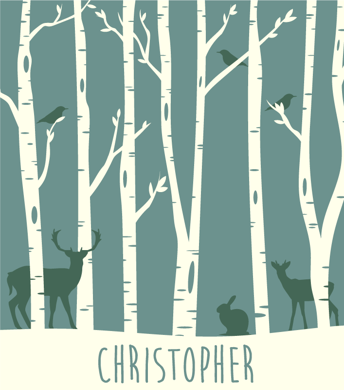 Forest Friends Theme custom vinyl rug - TenStickers