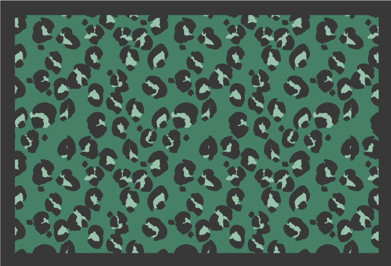 Green Leopard Pattern animal print vinyl rug - TenStickers