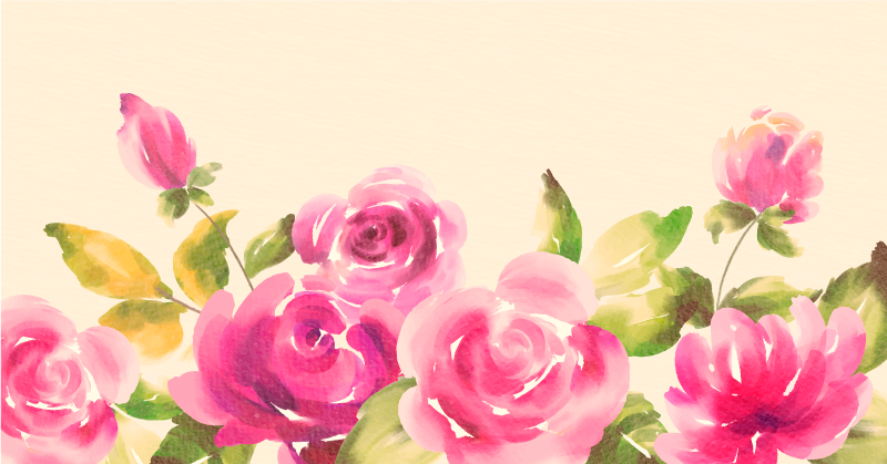 Pink floral design floral vinyl rug - TenStickers