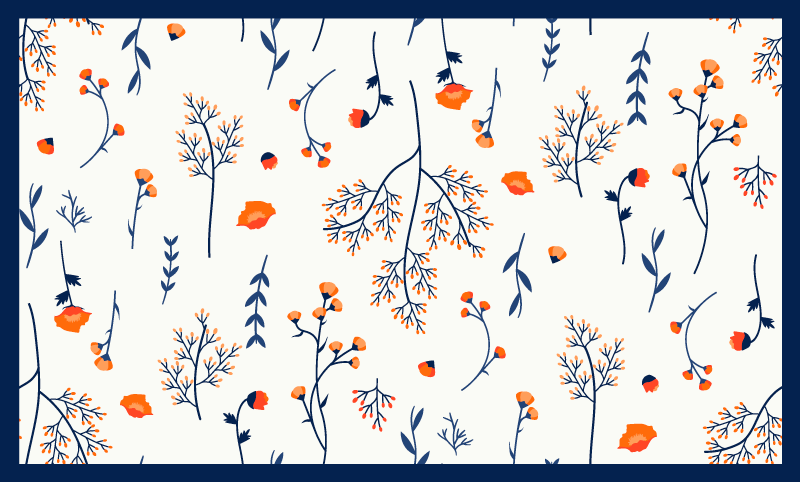 Floral vinyl rug floral branches design - TenStickers