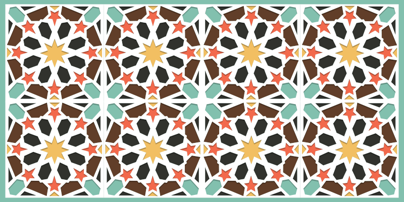 Colorful Starry Tiles tile vinyl rug - TenStickers