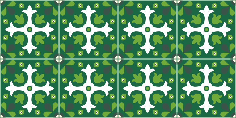 Emerald Botanical Print nature vinyl rug - TenStickers