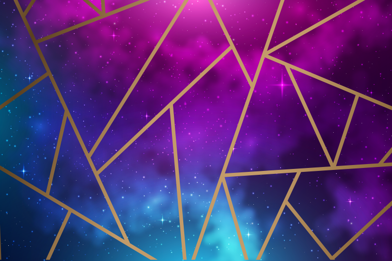 Cosmic blue and purple pattern geometric vinyl rug - TenStickers