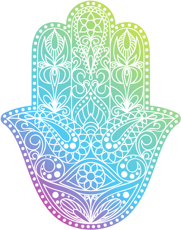 Gradient hand of Fatima mandala vinyl rug - TenStickers