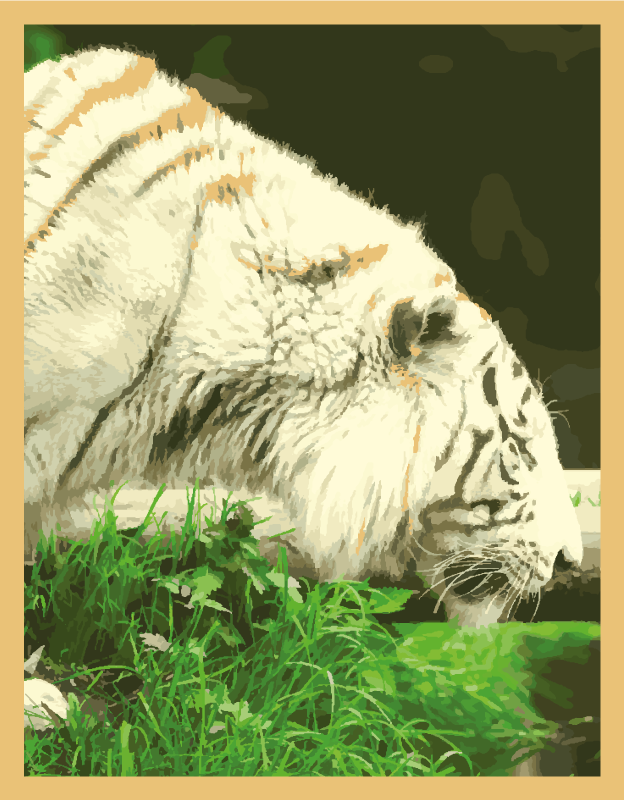 White gger in grass animal vinyl rug - TenStickers