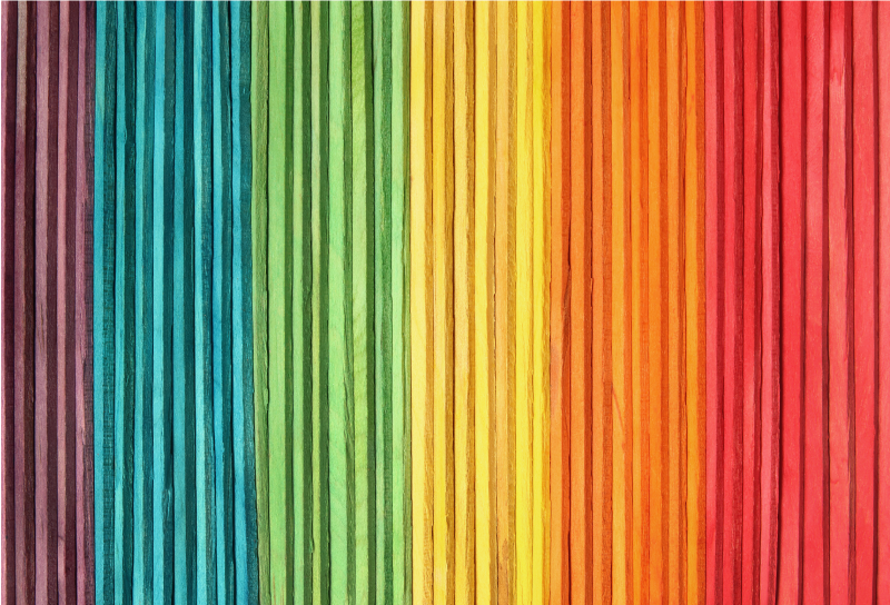 Rainbow striped layers wood effect vinyl rug - TenStickers