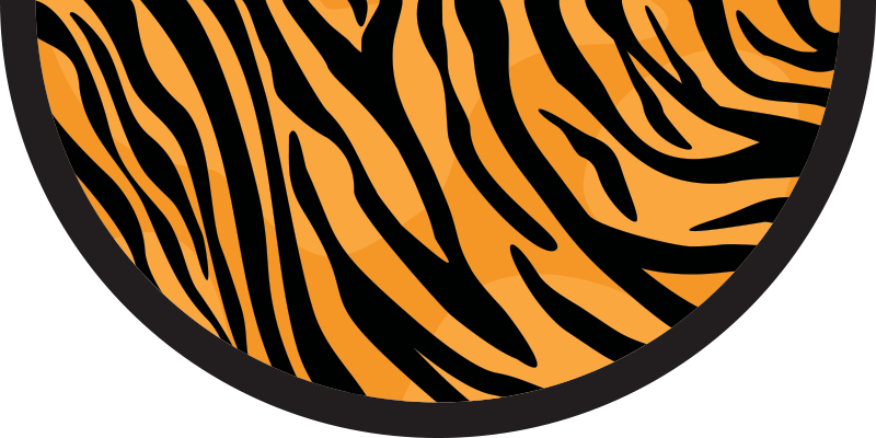 Tiger stripes design animal print vinyl rug - TenStickers