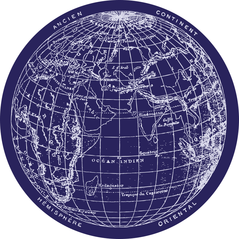 World Map Display bedroom vinyl rug - TenStickers