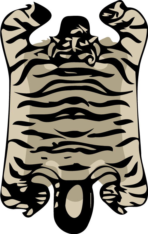 Stylish Tiger Stripes animal print vinyl rug - TenStickers