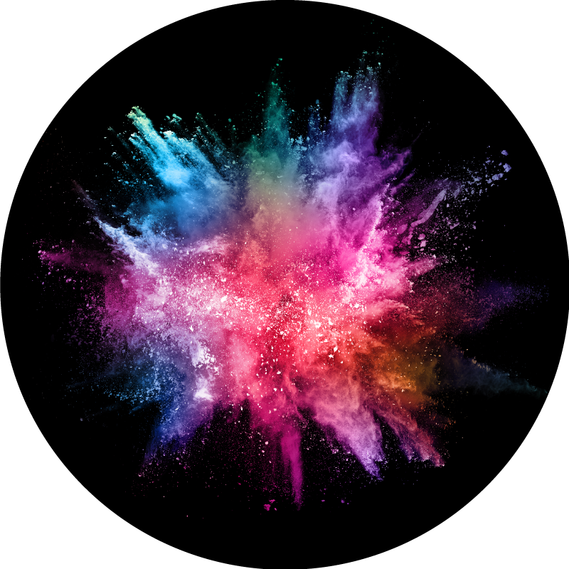 Colorful abstract explosion bedroom vinyl rug - TenStickers