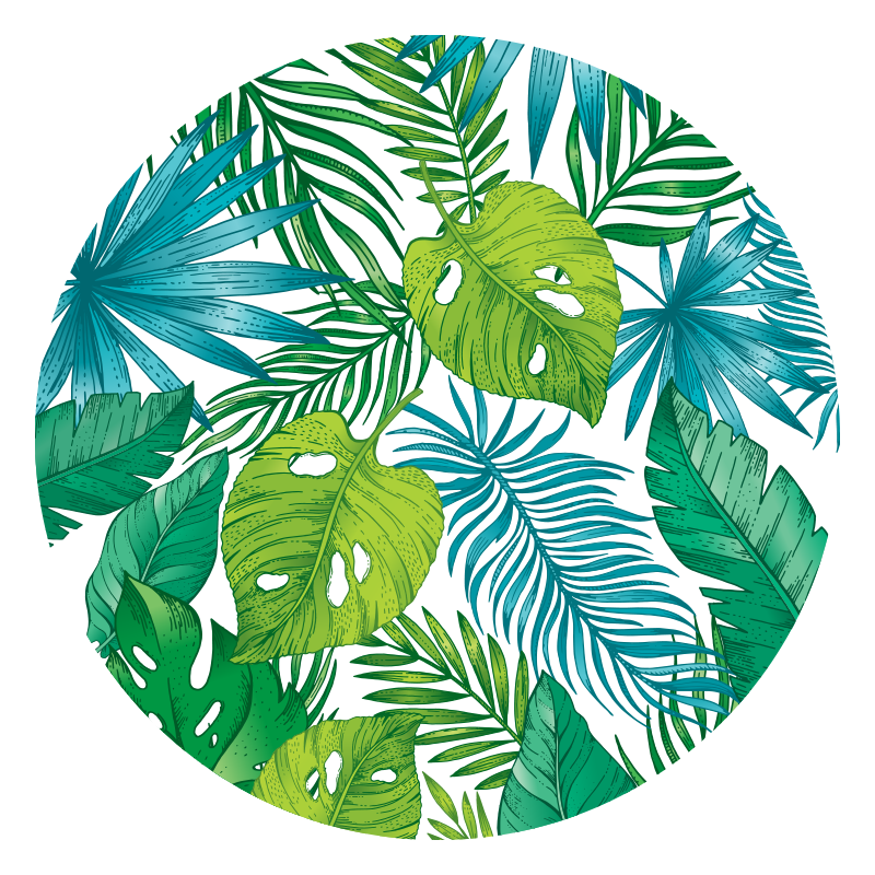 Tropical Leaf Designs nature vinyl rug - TenStickers