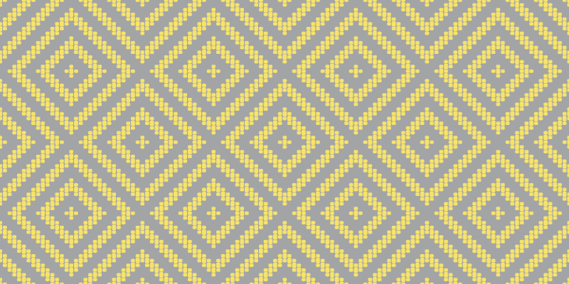Yellow and gray square pattern geometric vinyl rug - TenStickers