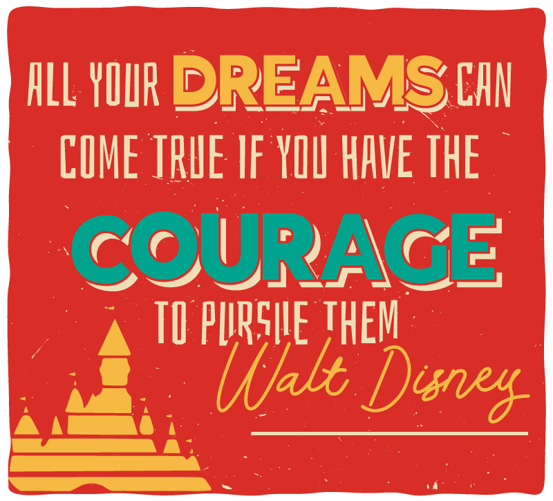 Courage Walt Disney Quote custom rug - TenStickers