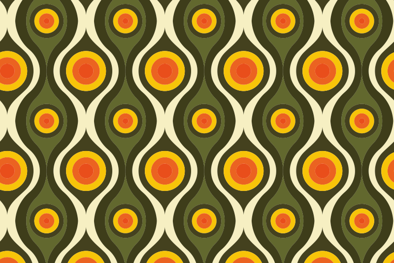Retro Circle Emblem mosaic vinyl rug - TenStickers