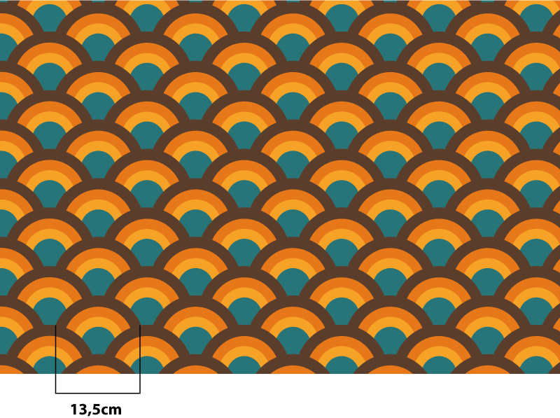 Retro curve pattern living room vinyl rug - TenStickers