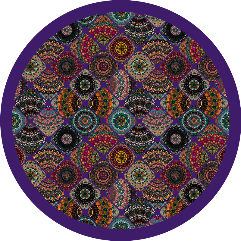 Colorful Circular Patterns mandala vinyl rug - TenStickers