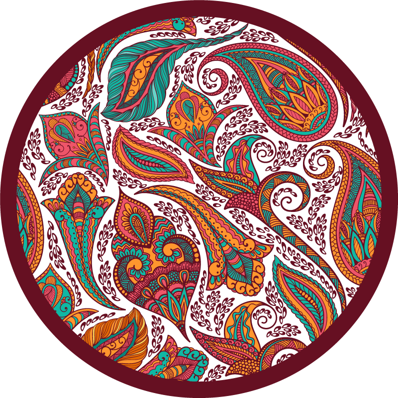 Colorful Swirling Patterns mandala vinyl rug - TenStickers