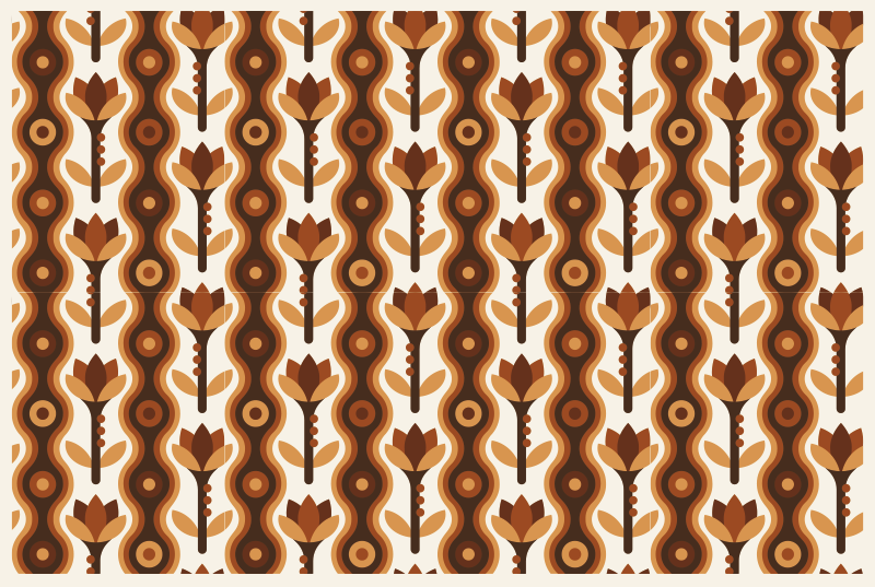 Chic botanical ripples floral vinyl rug - TenStickers