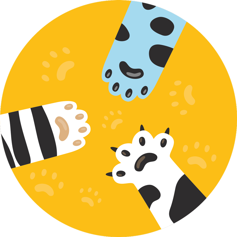 Cats paw prints animal vinyl rug - TenStickers