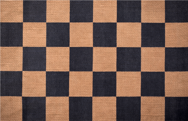 Brown checkered living room vinyl rug - TenStickers