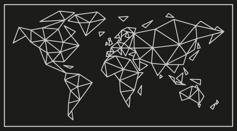 Geometric ilustration world map vinyl rug - TenStickers