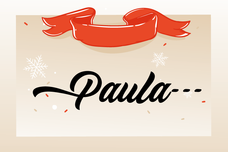 Beige design custom name Christmas vinyl rug - TenStickers