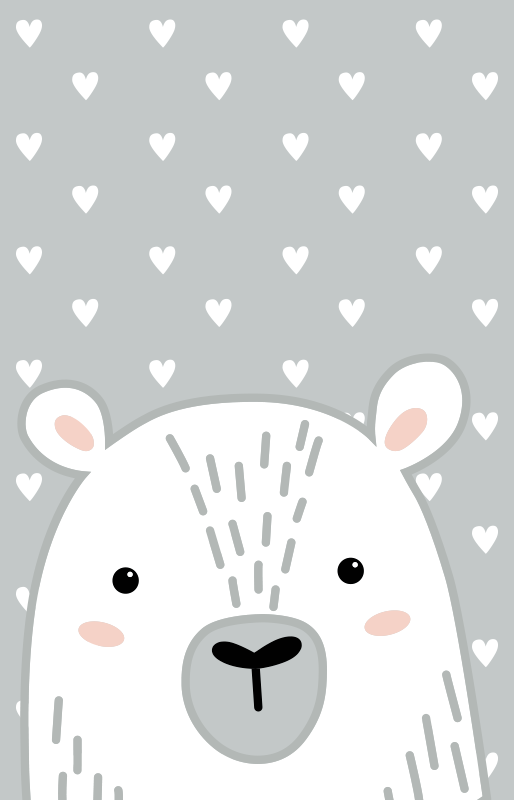 Grey baby bear nursery vinyl rug - TenStickers