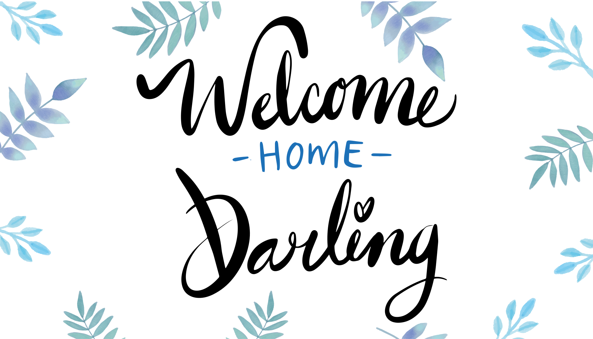 Welcome home darling entrance hall vinyl rug - TenStickers