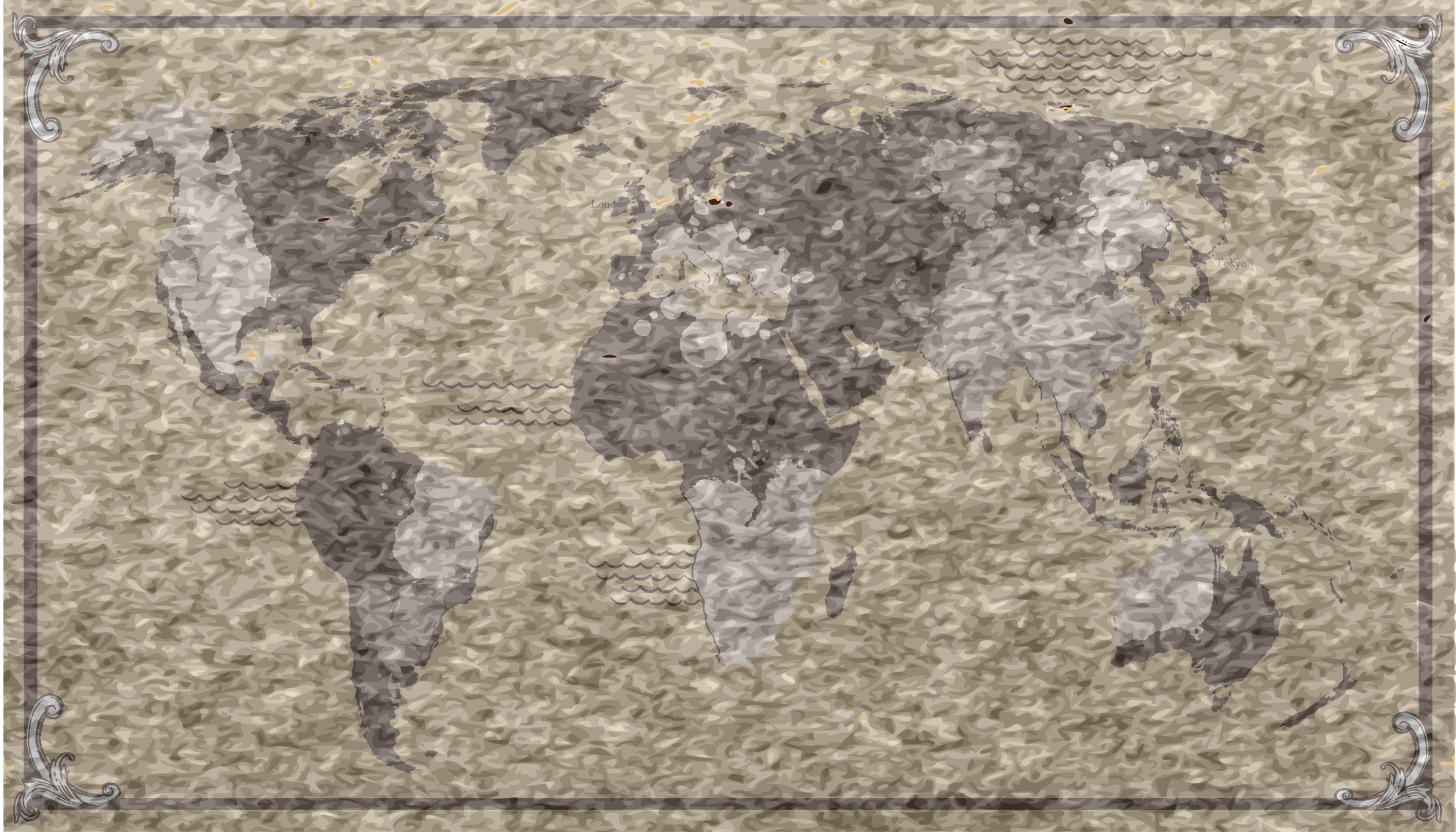 World map vinyl rug global map design - TenStickers