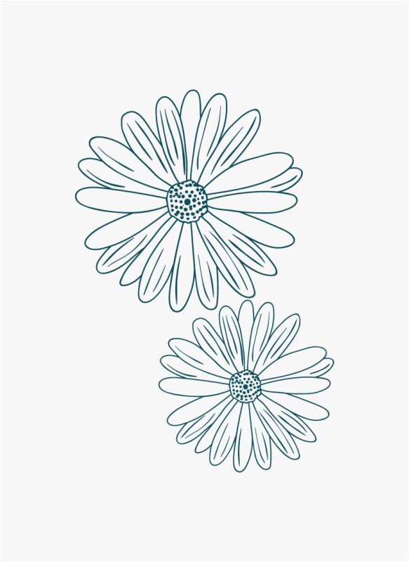 Floral vinyl rug with a gentle floral touch - TenStickers