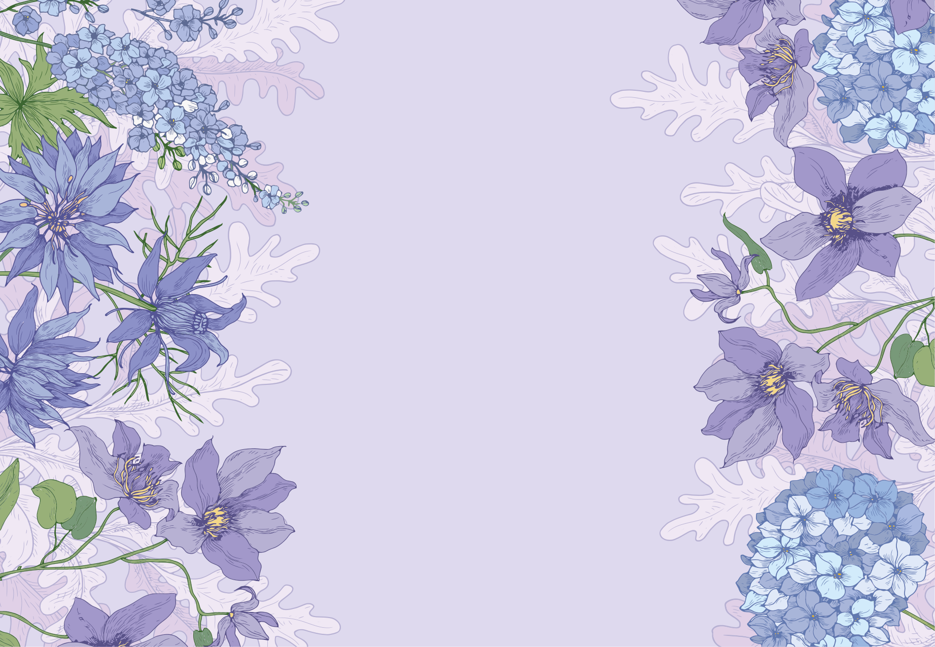 Lavender botanical highlights floral vinyl rug - TenStickers