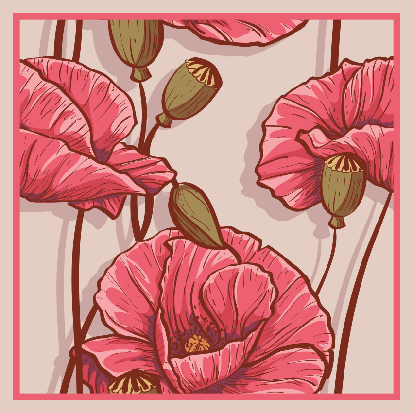 Floral vinyl rug with elegant floral pattern - TenStickers