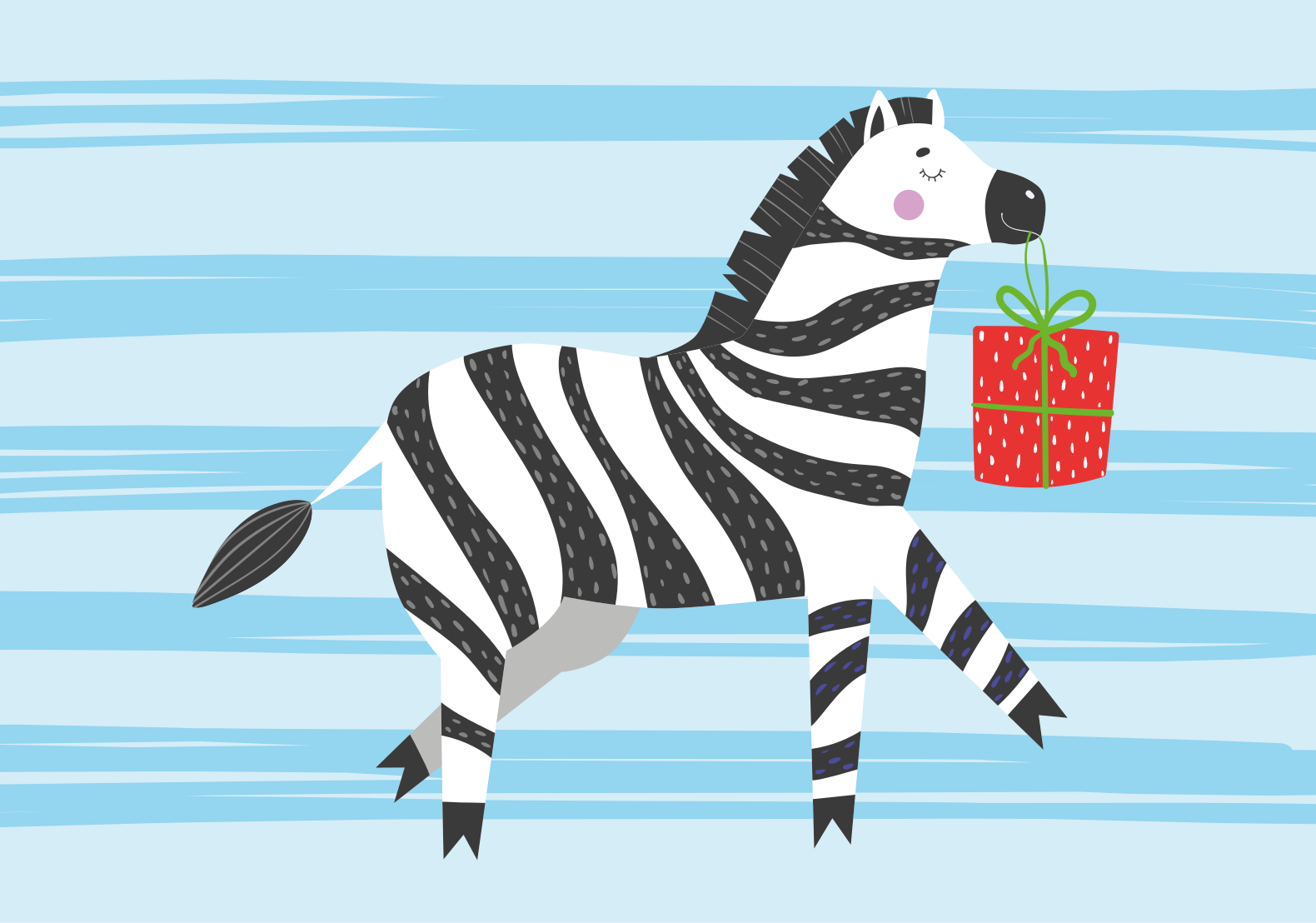 Zebra with gift animal vinyl rug - TenStickers