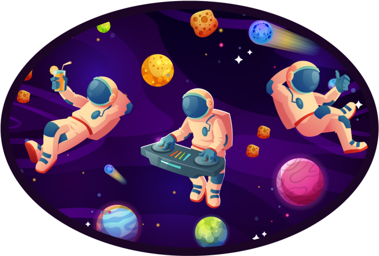 Astronaut party design star vinyl rug - TenStickers