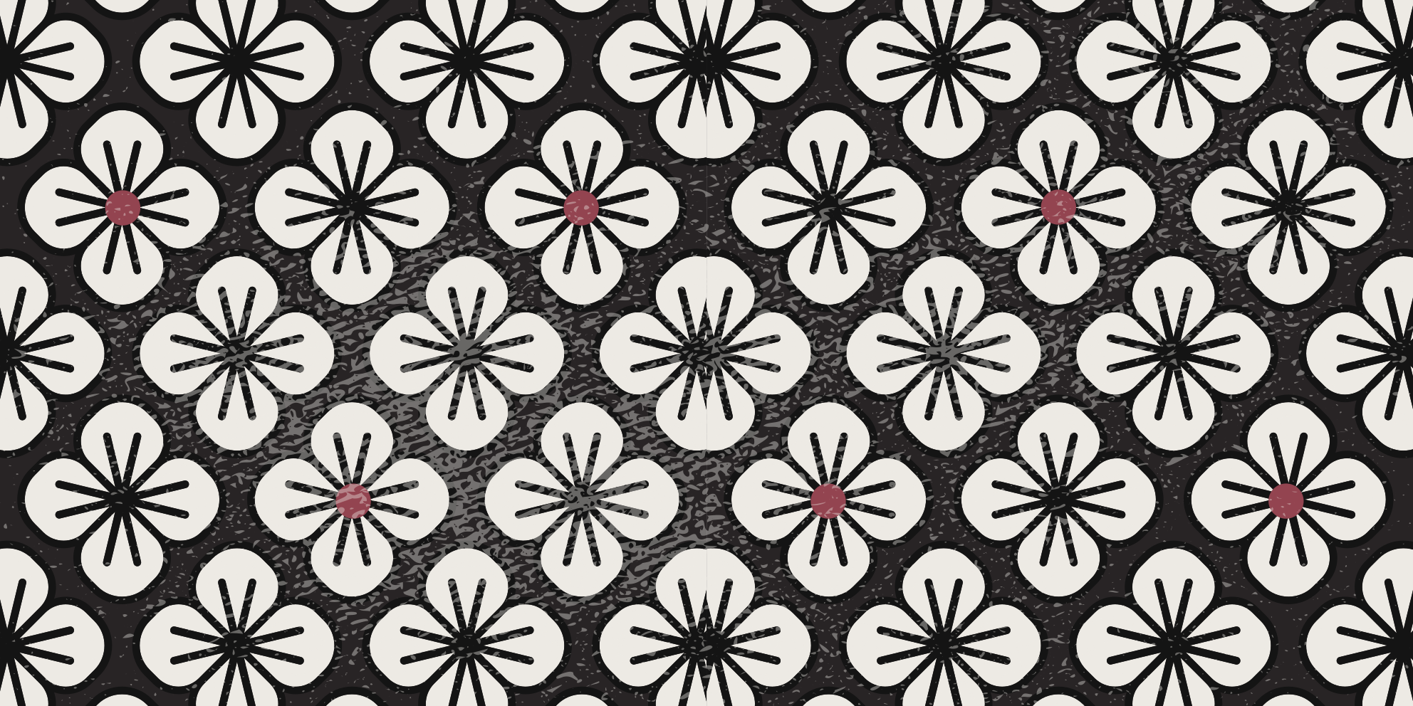 Stylish brown clovers floral vinyl rug - TenStickers