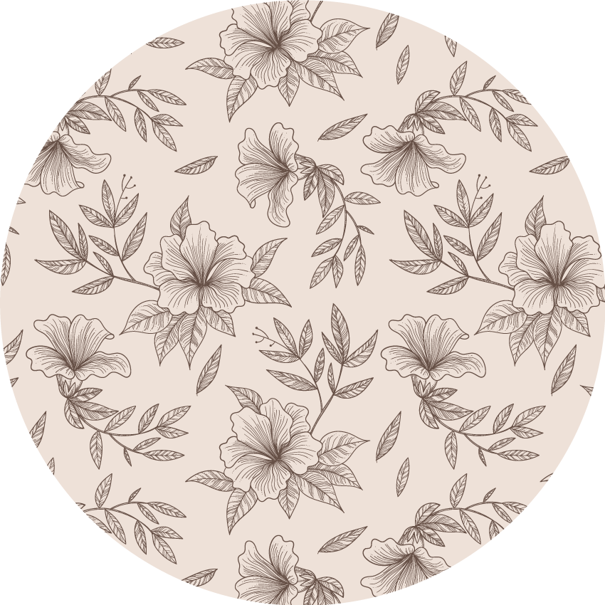 Botanical Outline Concept floral vinyl rug - TenStickers